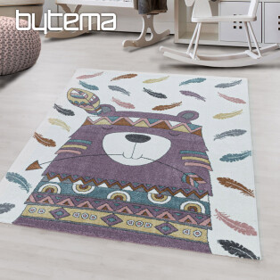 Luxusný detský kusový koberec FUNNY indián fialový