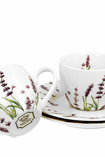 Porcelánové hrnčeky na espresso set 2 ks Lavender E Sapo