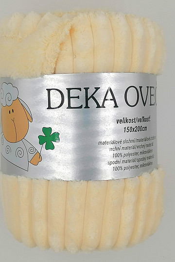deka z mikrovlákna EXTRA MÄKKÁ OVEČKA manžester -smotana