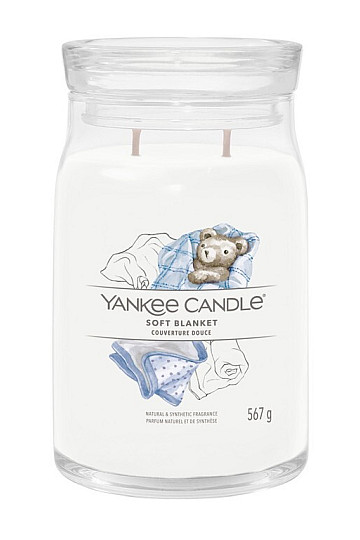 sviečka YANKEE CANDLE vôňa SOFT BLANKET sklo veľké 2 KNOTY