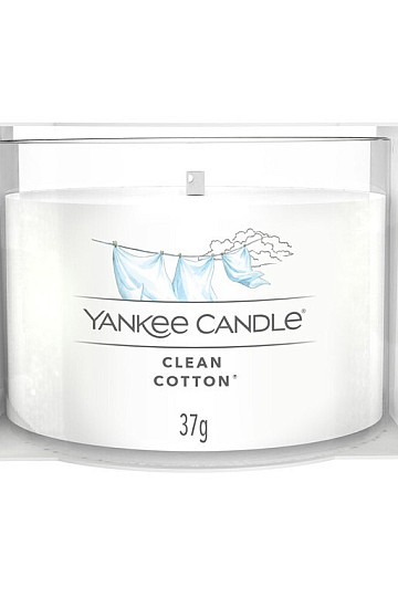 sviečka YANKEE CANDLE vôňa CLEAN COTTON V SKLE 37g