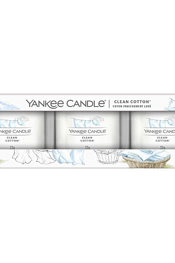 sviečka YANKEE CANDLE vôňa CLEAN COTTON SADA 3 kusy