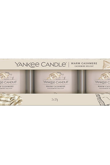 sviečka YANKEE CANDLE vôňa WARM CASHMERE SADA 3 kusov