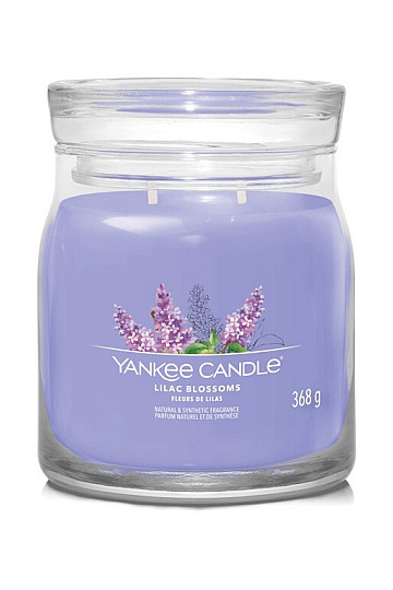 sviečka YANKEE CANDLE vôňa LILAC BLOSSOMS SKLO STREDNÉ 2 knôty
