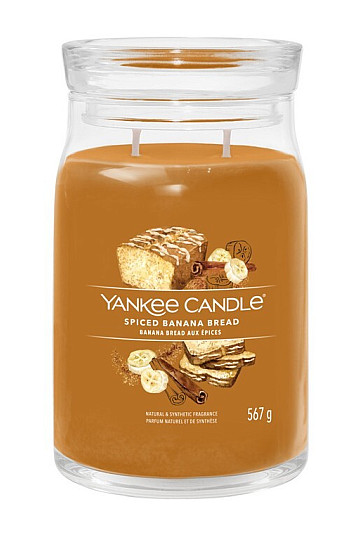 sviečka YANKEE CANDLE vôňa SPICED BANANA BREAD VEĽKÉ SKLO 2 knôty