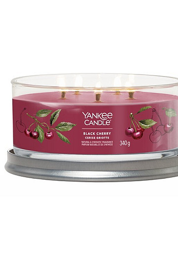 sviečka YANKEE CANDLE vôňa BLACK CHERRY TUMBER STREDNÁ 5 knôtov