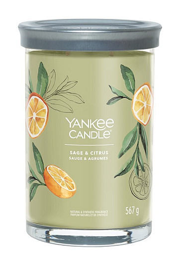 sviečka YANKEE CANDLE vôňa SAGE a CITRUS TUMBER VEĽKÝ 2 knôty