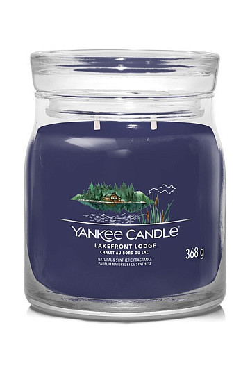 sviečka YANKEE CANDLE vôňa LAKEFRONT LODGE SKLO STREDNÉ 2 knôty