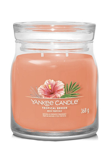 sviečka YANKEE CANDLE vôňa TROPICAL BREEZE SKLO STREDNÉ 2 knôty