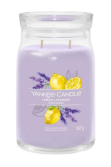 YANKEE CANDLE - LEMON LAVENDER SKLO VEĽKÉ 2 knôty