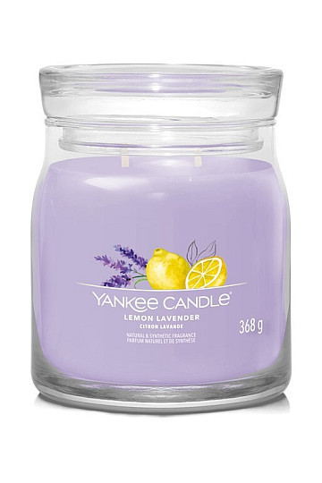 YANKEE CANDLE - LEMON LAVENDER SKLO STREDNÉ 2 knôty