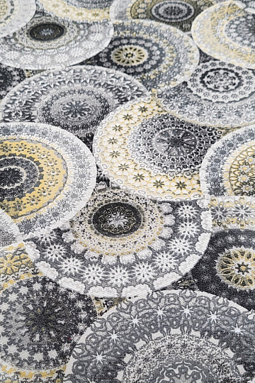 Dekoračná látka MANDALA sivá