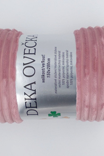 Deka EXTRA mäkká ovečka - manžester STARORUŽOVÁ