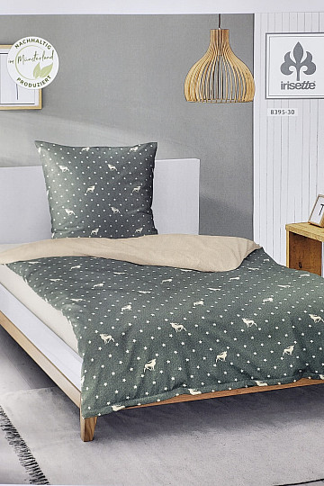 Luxusné flanelové obliečky IRISETTE 8395-30 PANDA zelená