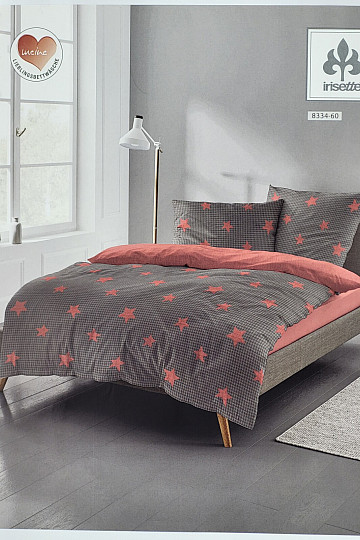 Luxusné flanelové obliečky IRISETTE 8334-60 DUBLIN červené hviezdy