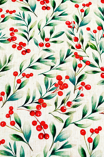 Dekoračná látka VIANOČNÉ BOBUĽA