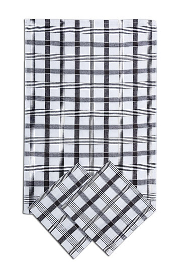 Utierky Egypt. bavlna moderná káro SIVÉ