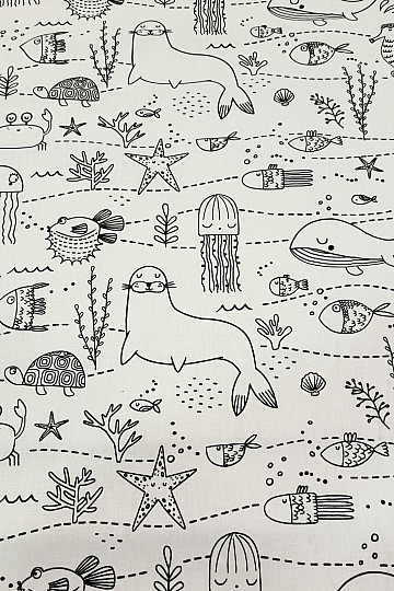 Látka na maľovanie PODMORSKÝ SVET