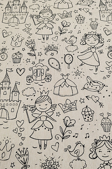 Látka na maľovanie PRINCEZNY na režnom podklade