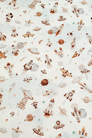 Bavlnená látka VESMÍR FUZBUZ