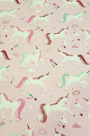 Bavlnená látka JEDNOROŽCI FAREBNÉ