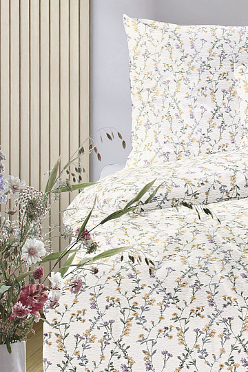 IRISETTE luxusný jemný krep EASY 8665-40 Kvietky žlté