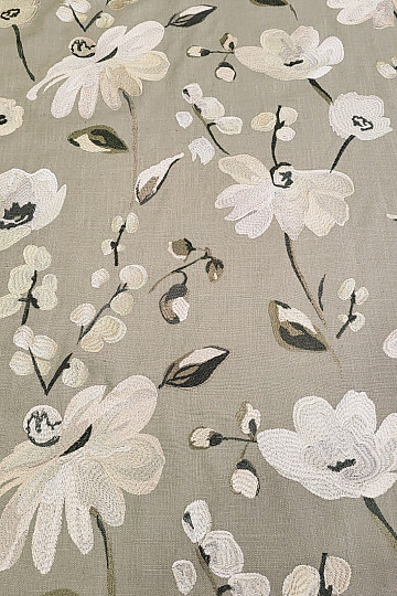 Dekoračná látka RICAMATO VÝŠIVKA s ľanom