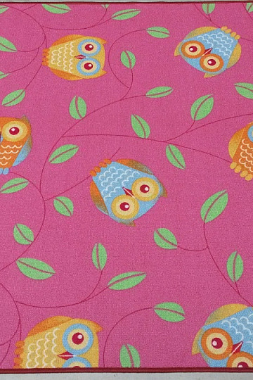 Koberec pre holky SOVY - Happy owl růžový