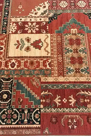 Luxusné vlnené koberce ROYAL PATCHWORK multi red