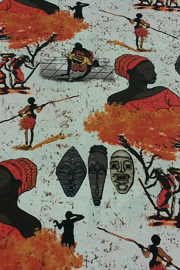 Dizajnová dekoračné látka AFRIKA tera