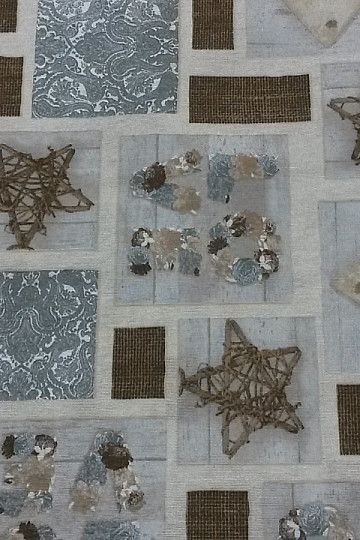 Dekoračná látka LOVE CHRISTMAS sivá
