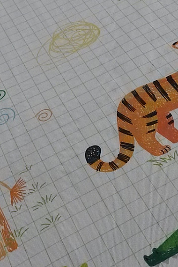 Detská dekoračná látka ZOO kreslená