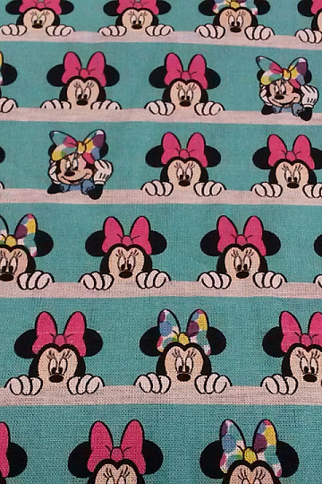 Bavlnená látka MINNIE tyrkysová