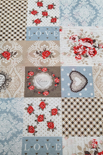 Dekoračná látka LIA béžová patchwork