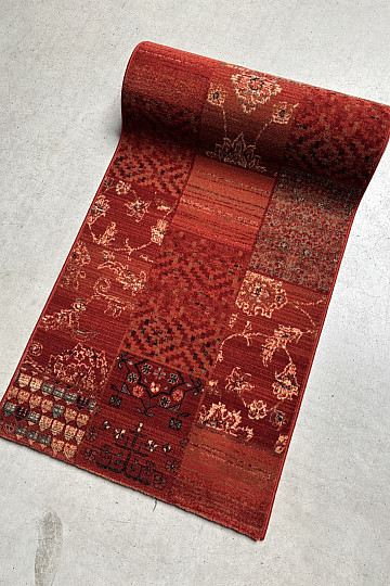 Luxusné vlnený behúň ROYAL PATCHWORK red