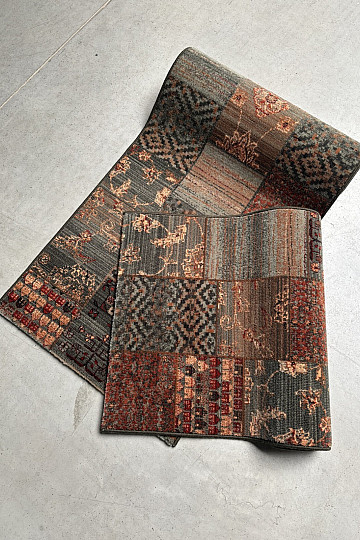 Luxusné vlnený behúň ROYAL PATCHWORK green