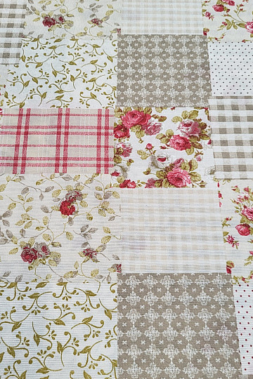 Dekoračná látka RUŽA MARTA patchwork