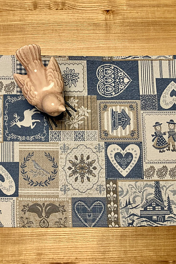 Prestieranie PATCHWORK SRDCE modré