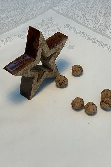 vianočné ubrus ORNAMENT stříbrná natur