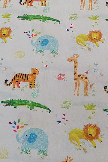 Bavlnená látka JUNGLE DOODLE