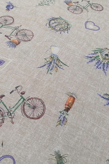 Dekoračná látka LEVANDUĽA BICYKEL 2