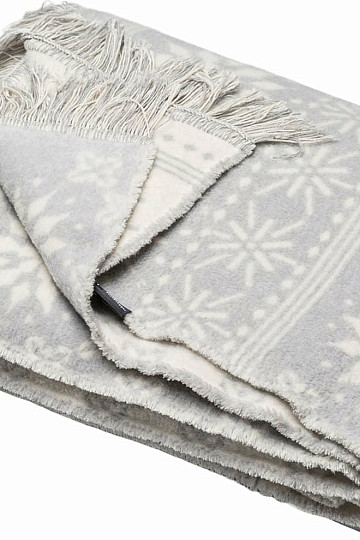 Bavlnená deka Winter snowflakes Vločky sivé