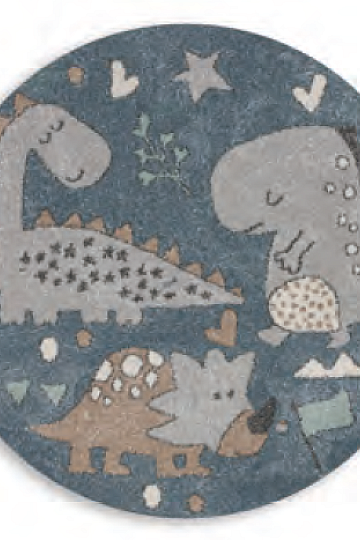 Detský guľatý koberec ROMA dinosaury