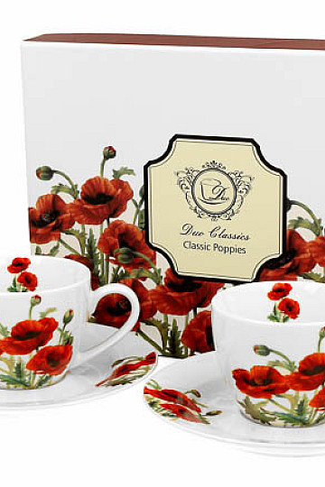 Classic poppies šálka s tanierikom set 90 ml
