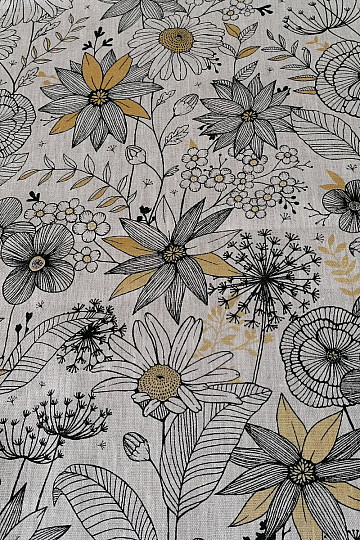 Ľanová tkanina DAISY GOLD