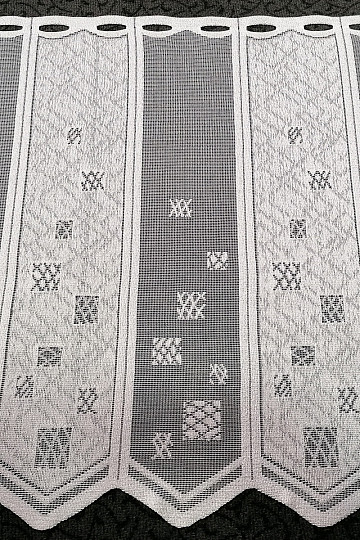 Záclona na vitrážku - žakárová, vyšívaná  934