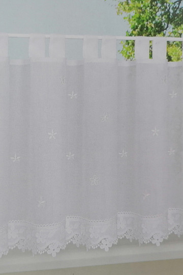 Hotová záclona GERSTER biele kvietka 50x150 cm