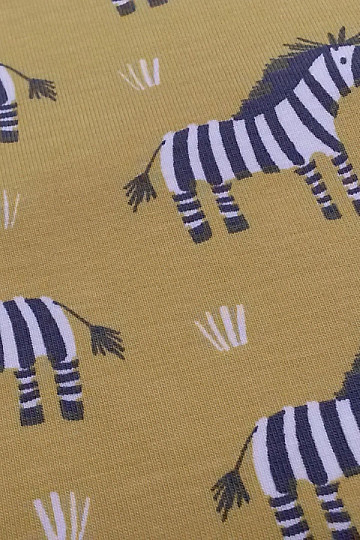 Bavlnený úplet ZEBRA žlto-zelený