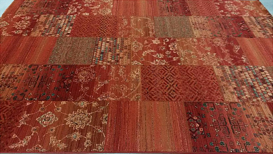 Luxusné vlnené koberce ROYAL PATCHWORK red