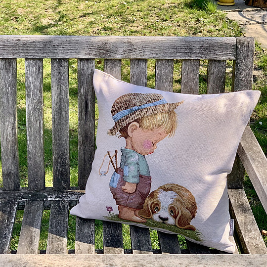 Gobelínový obliečka na vankúš CHLAPČEK